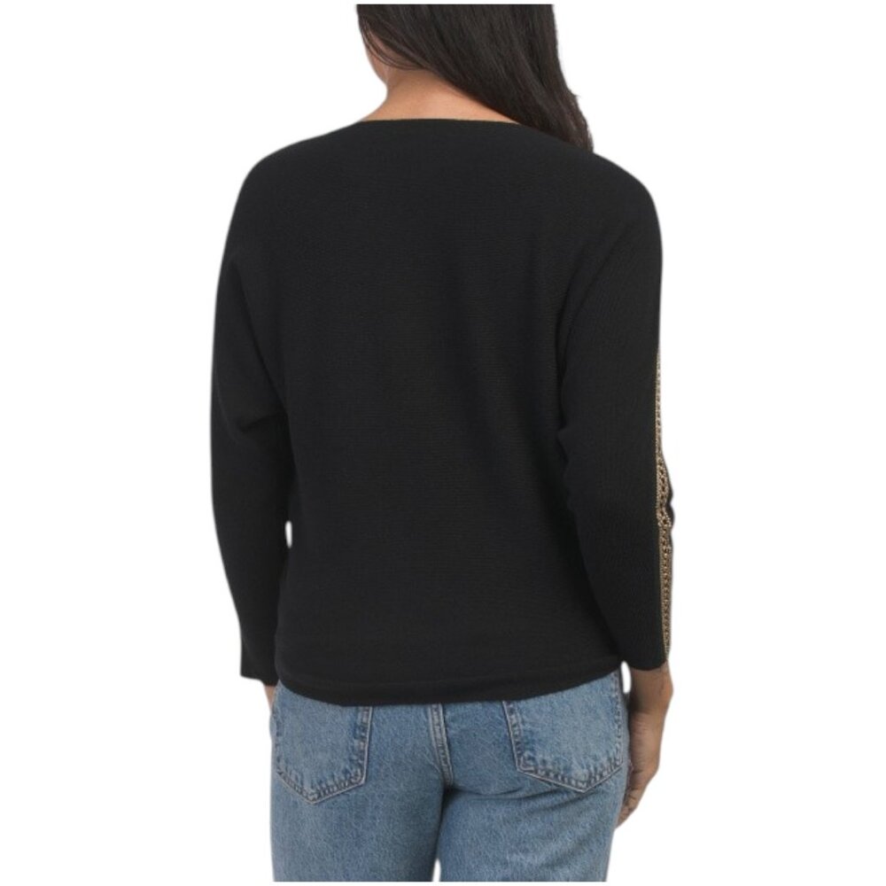 LIV Chain Detail Dolman Three-quarter Sleeve Pullover - Picture 2 of 3